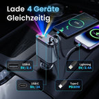 OmniCharger Pro - 4 in 1 Auto Ladestation mit Sternlicht Projektor