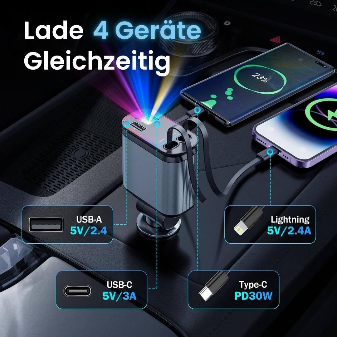 OmniCharger Pro - 4 in 1 Auto Ladestation mit Sternlicht Projektor